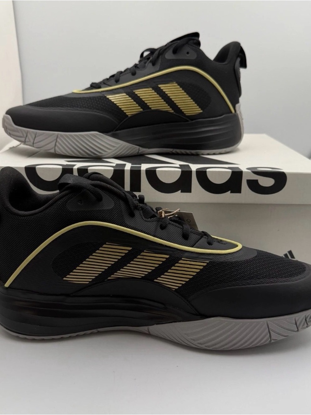 Adidas Own the Game 3 Black Gold Metallic Sneakers Size 13 NEW w/ Box